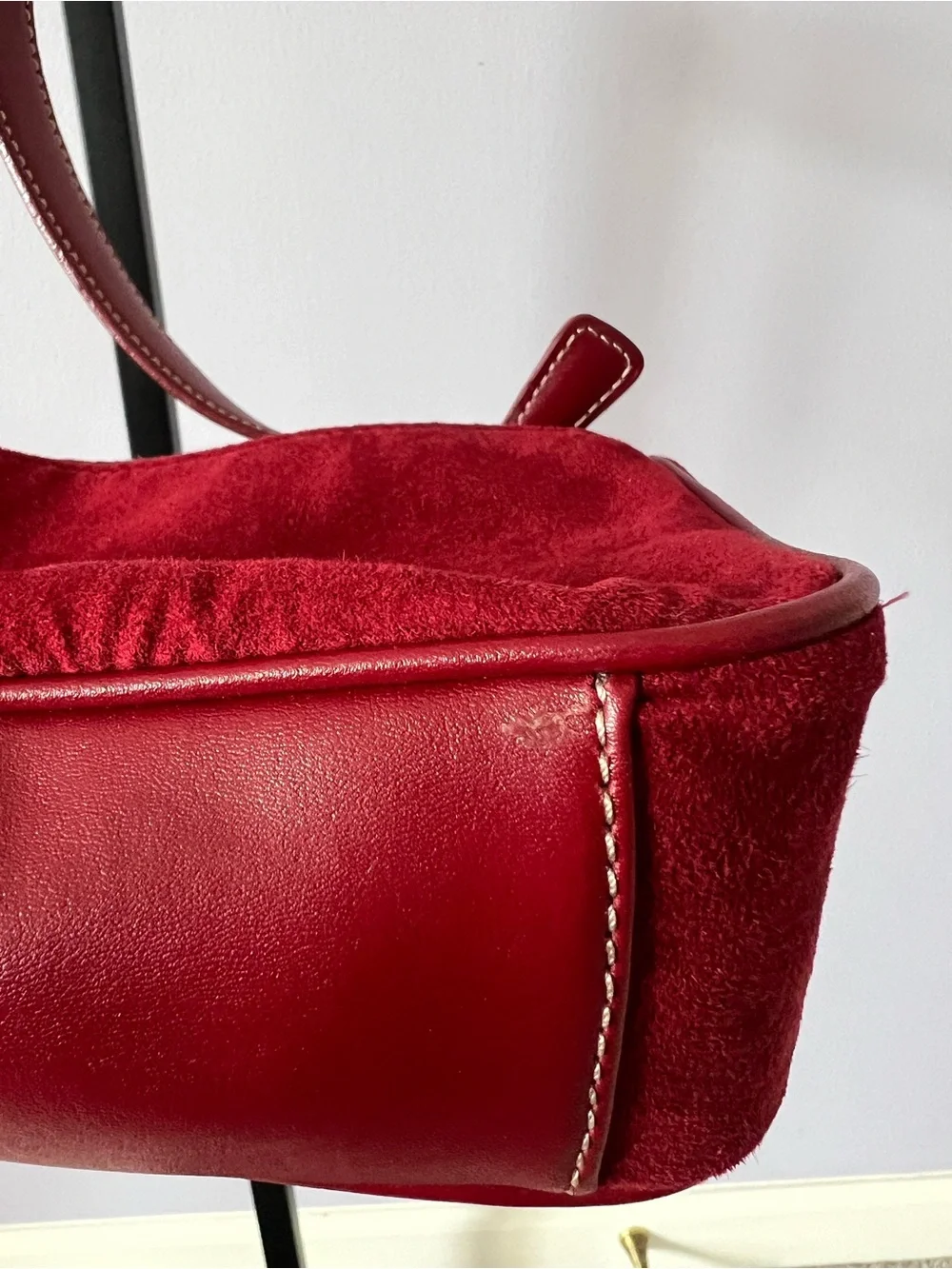 Nine & Company Red Suede Shoulder Bag - Picture 7 of 9